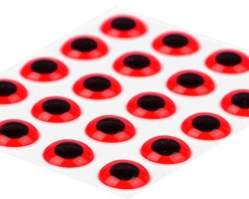 3D Epoxy Eyes, Fluo Red, 6 mm